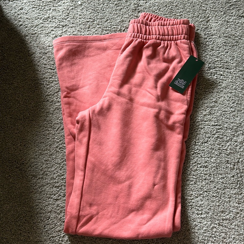 Wild Fable wide legged sweatpants in coral.
